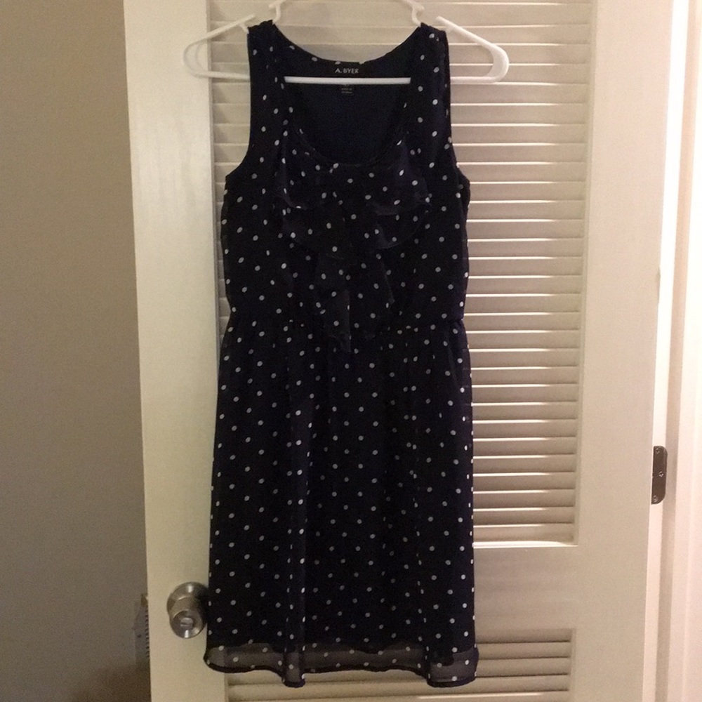 Navy blue polka dot dress